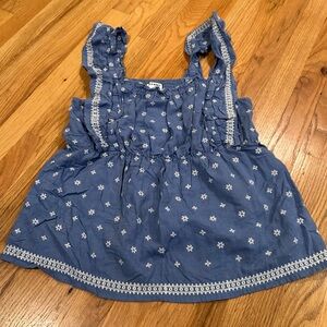 Old Navy | Blue Babydoll Embroidered Top